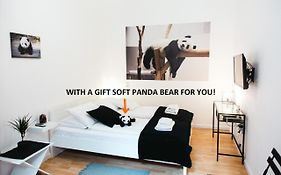 Black & White Apartment With A Gift Soft Panda